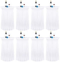 8 Packs 24"x 43" Round Cocktail Table Skirt, White in White
