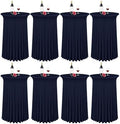8 Packs 32"x 43" Round Cocktail Table Skirt, Navy Blue in Navy Blue