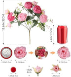 8 Packs Peonies Artificial Flowers Faux Peony Bouquet Fake Peonies Flower for Vase Silk Peony Floral, alternate view 2