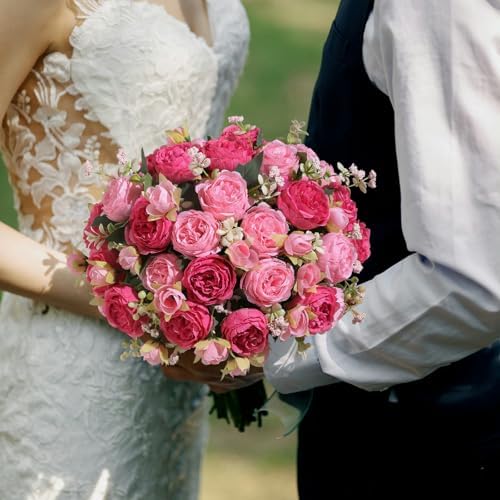 8 Packs Peonies Artificial Flowers Faux Peony Bouquet Fake Peonies Flower for Vase Silk Peony Floral, alternate view 6