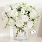 8 Packs Peonies Artificial Flowers, White Silk Flowers Artificial Peonies in White