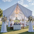 8 Panels 5ft(W) x 20ft(L) White Ceiling Drapes for Wedding Parties