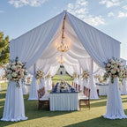 8 Panels 5ft(W) x 20ft(L) White Ceiling Drapes for Wedding Parties