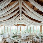 8 Panels 5ftx30ft Ivory Ceiling Drapes for Wedding Parties