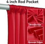 8 Panels 5x12ft Red Backdrop Curtains for Wedding Parties, Wrinkle Free Polyester 12 ft Long Photo Backdrop, alternate view 2