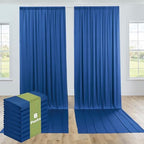 8 Panels 5x12ft Royal Blue Backdrop Curtains for Parties, Wrinkle Free Polyester Blue Photo Backdrop Drapes 12