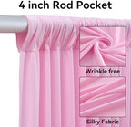 8 Panels 5x40ft Pink Ceiling Drapes for Wedding Parties, Wrinkle Free Thick Polyester 40ft Extra Long Wedding, alternate view