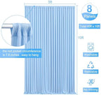 8 Panels Baby Blue Backdrop Curtain for Baby Shower Parties Wrinkle Free Light Blue Curtains Backdrop Drapes, alternate view