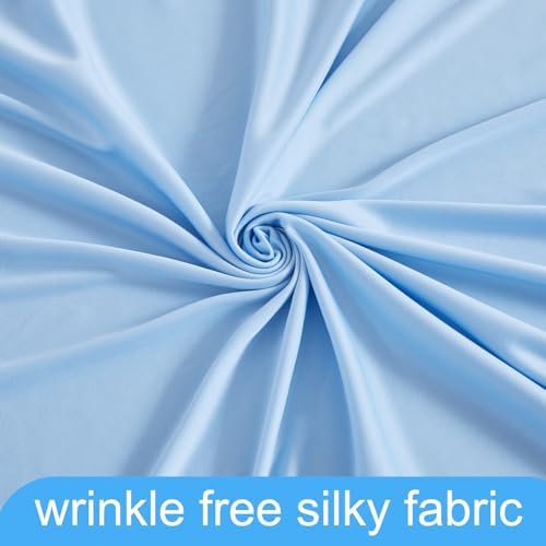 8 Panels Baby Blue Backdrop Curtain for Baby Shower Parties Wrinkle Free Light Blue Curtains Backdrop Drapes, alternate view