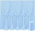 8 Panels Baby Blue Backdrop Curtains for Wedding Party Wrinkle Free Backdrops Curtain Drapes Fabric Decorations