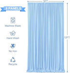 8 Panels Baby Blue Backdrop Curtains for Wedding Party Wrinkle Free Backdrops Curtain Drapes Fabric Decorations, alternate