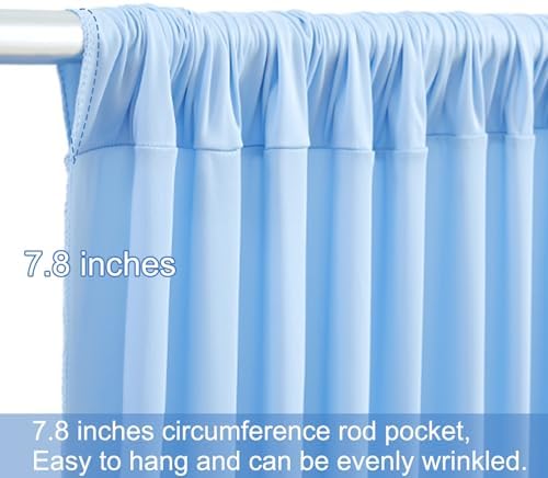 8 Panels Baby Blue Backdrop Curtains for Wedding Party Wrinkle Free Backdrops Curtain Drapes Fabric Decorations, alternate