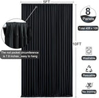 8 Panels Black Backdrop Curtain for Parties Wrinkle Free Black Photo Curtains Backdrop Drapes Fabric Decoration, alternate