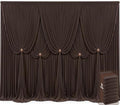 8 Panels Brown Backdrop Curtains for Wedding Party Wrinkle Free Backdrops Curtain Drapes Fabric Decorations