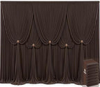 8 Panels Brown Backdrop Curtains for Wedding Party Wrinkle Free Backdrops Curtain Drapes Fabric Decorations