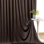 8 Panels Brown Backdrop Curtains for Wedding Party Wrinkle Free Backdrops Curtain Drapes Fabric Decorations, alternate view 6