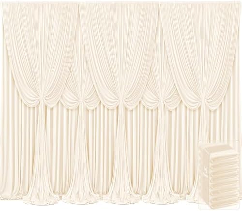 8 Panels Champagne Backdrop Curtains for Wedding Party Wrinkle Free Backdrops Curtain Drapes Fabric Decorations