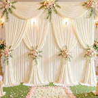 8 Panels Champagne Backdrop Curtains for Wedding Party Wrinkle Free Backdrops Curtain Drapes Fabric Decorations, alternate