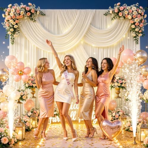 8 Panels Champagne Backdrop Curtains for Wedding Party Wrinkle Free Backdrops Curtain Drapes Fabric Decorations, alternate