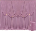 8 Panels Dusty Pink Backdrop Curtains for Wedding Party Wrinkle Free Backdrops Curtain Drapes Fabric Decorations