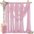 8 Panels Dusty Rose Wedding Arch Draping Fabric 30" x 19ft Wedding Drapes Tulle Drapes for Backdrop Sheer Fabric
