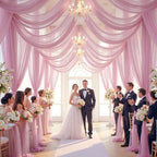 8 Panels Dusty Rose Wedding Arch Draping Fabric 30" x 19ft Wedding Drapes Tulle Drapes for Backdrop Sheer Fabric, alternate