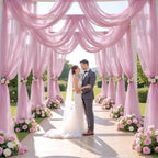 8 Panels Dusty Rose Wedding Arch Draping Fabric 30" x 19ft Wedding Drapes Tulle Drapes for Backdrop Sheer Fabric, alternate