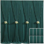 8 Panels Hunter Green Backdrop Curtain for Parties Wrinkle Free Dark Green Photo Curtains Backdrop Drapes Fabric