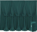 8 Panels Hunter Green Backdrop Curtains for Wedding Party Wrinkle Free Backdrops Curtain Drapes Fabric
