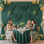 8 Panels Hunter Green Backdrop Curtains for Wedding Party Wrinkle Free Backdrops Curtain Drapes Fabric, alternate view 4