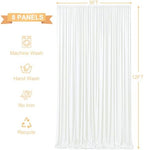 8 Panels Ivory Backdrop Curtains for Wedding Party Wrinkle Free Backdrops Curtain Drapes Fabric Decorations, alternate view 5