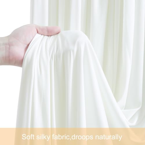 8 Panels Ivory Backdrop Curtains for Wedding Party Wrinkle Free Backdrops Curtain Drapes Fabric Decorations, alternate view 6