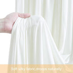 8 Panels Ivory Backdrop Curtains for Wedding Party Wrinkle Free Backdrops Curtain Drapes Fabric Decorations, alternate view 6