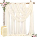 8 Panels Ivory Wedding Arch Draping Fabric 30" x 19ft Wedding Drapes Tulle Drapes for Backdrop Sheer Fabric