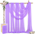 8 Panels Lavender Wedding Arch Draping Fabric 30" x 19ft Wedding Drapes Tulle Drapes for Backdrop Sheer Fabric