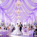 8 Panels Lavender Wedding Arch Draping Fabric 30" x 19ft Wedding Drapes Tulle Drapes for Backdrop Sheer Fabric, alternate