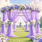 8 Panels Lavender Wedding Arch Draping Fabric 30" x 19ft Wedding Drapes Tulle Drapes for Backdrop Sheer Fabric, alternate
