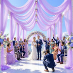 8 Panels Lavender Wedding Arch Draping Fabric 30" x 19ft Wedding Drapes Tulle Drapes for Backdrop Sheer Fabric, alternate