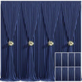 8 Panels Navy Blue Backdrop Curtain for Parties Wrinkle Free Photo Curtains Backdrop Drapes Fabric Decoration