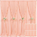 8 Panels Peach Backdrop Curtain for Parties Wedding Wrinkle Free Peach Photo Curtains Backdrop Drapes Fabric