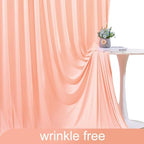 8 Panels Peach Backdrop Curtain for Parties Wedding Wrinkle Free Peach Photo Curtains Backdrop Drapes Fabric, alternate view