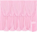 8 Panels Pink Backdrop Curtains for Wedding Party Wrinkle Free Backdrops Curtain Drapes Fabric Decorations Photo