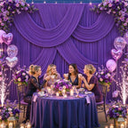 8 Panels Purple Backdrop Curtains for Wedding Party Wrinkle Free Backdrops Curtain Drapes Fabric Decorations, alternate view