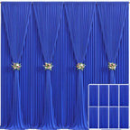 8 Panels Royal Blue Backdrop Curtain for Wedding Parties Wrinkle Free Blue Photo Curtains Backdrop Drapes Fabric
