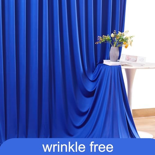 8 Panels Royal Blue Backdrop Curtain for Wedding Parties Wrinkle Free Blue Photo Curtains Backdrop Drapes Fabric, alternate