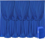 8 Panels Royal Blue Backdrop Curtains for Wedding Party Wrinkle Free Backdrops Curtain Drapes Fabric Decorations