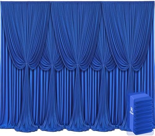 8 Panels Royal Blue Backdrop Curtains for Wedding Party Wrinkle Free Backdrops Curtain Drapes Fabric Decorations