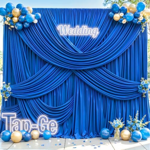 8 Panels Royal Blue Backdrop Curtains for Wedding Party Wrinkle Free Backdrops Curtain Drapes Fabric Decorations, alternate