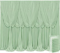 8 Panels Sage Green Backdrop Curtains for Wedding Party Wrinkle Free Backdrops Curtain Drapes Fabric Decorations