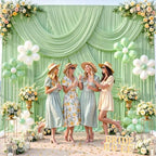 8 Panels Sage Green Backdrop Curtains for Wedding Party Wrinkle Free Backdrops Curtain Drapes Fabric Decorations, alternate